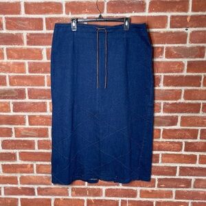 Vintage Y2K low waist denim midi skirt